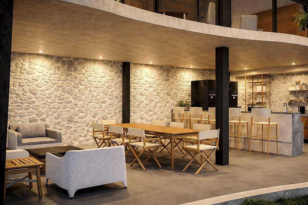 Terra Flora shared kitchen and social space